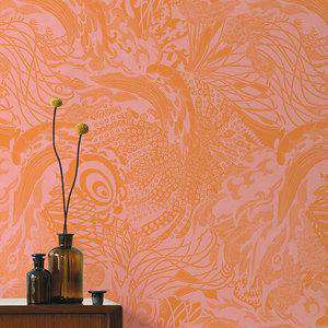 Ted Baker Fantasia Collection Eastern Tide Astoria Wallpaper Orange 12613